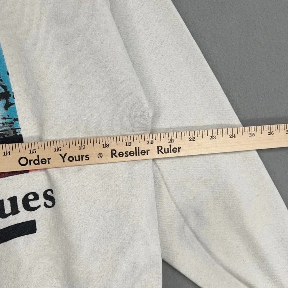 Vintage Levis Sweatshirt Mens Small White 501 Blues Pullover Double Sided 1988